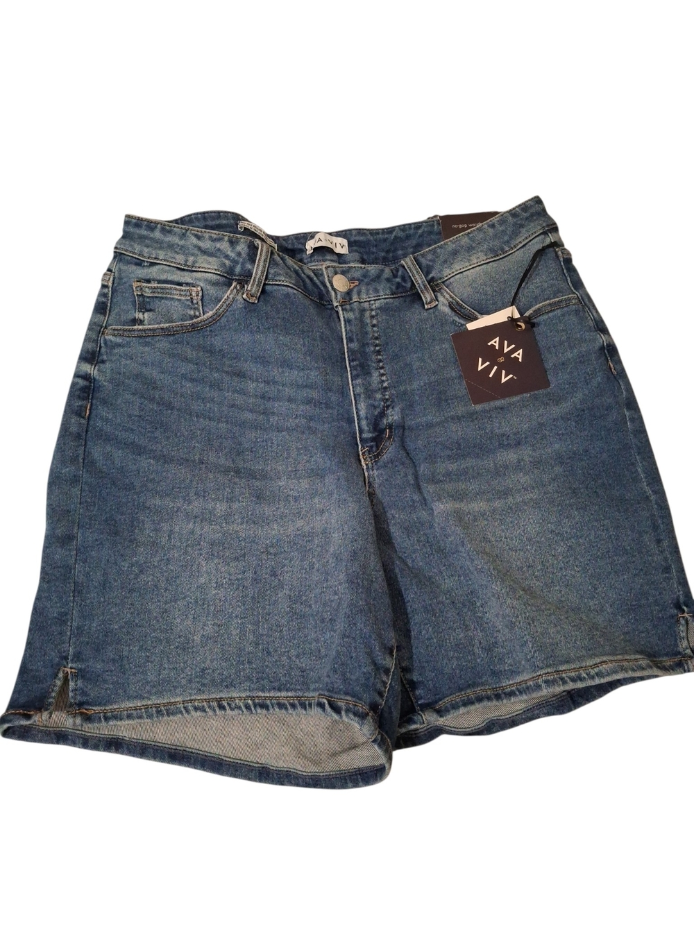 Ava & Viv Medium Blue Denim High-Rise Jean Shorts